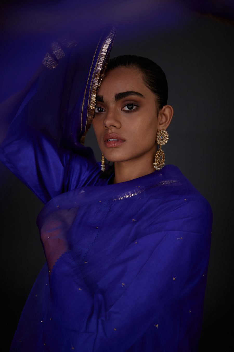 Persian Blue Embroidered Dupatta