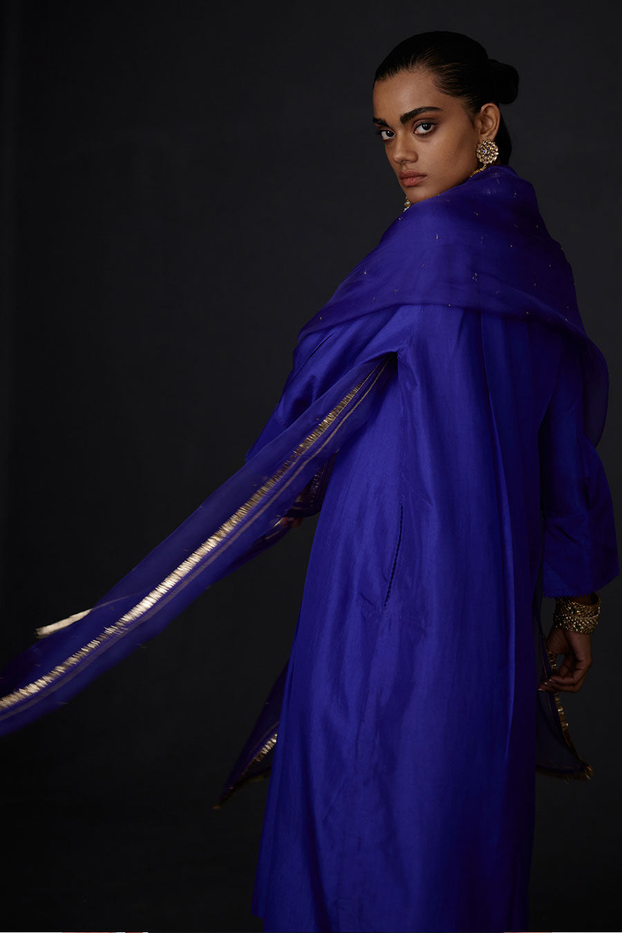 Persian Blue Embroidered Dupatta