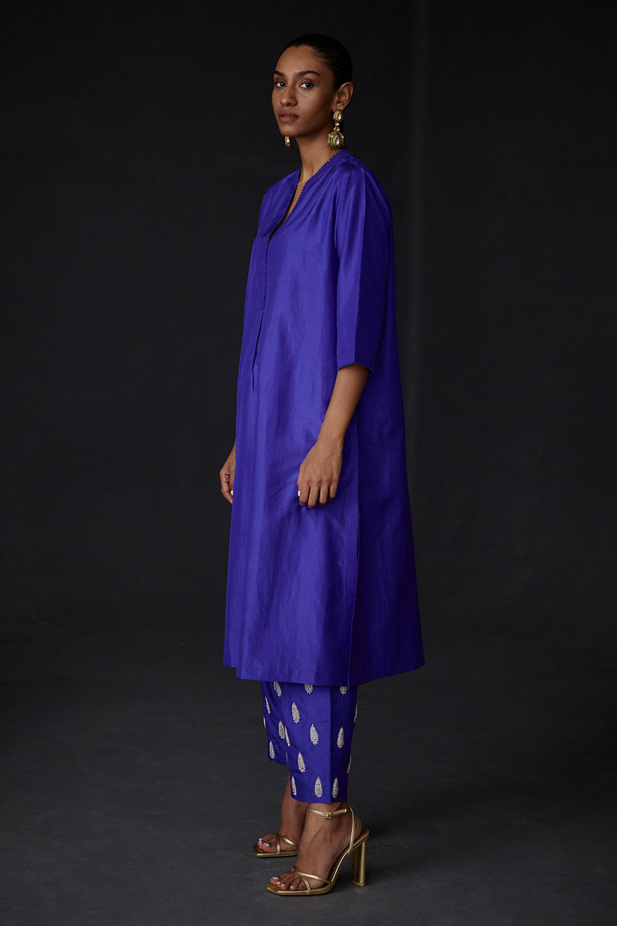 Persian Blue Tunic & Embroidered Pant Set