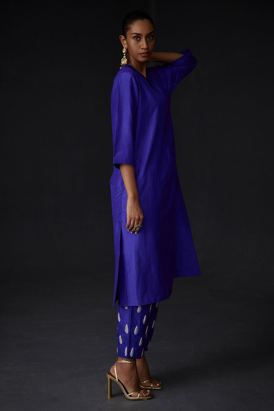 Persian Blue Tunic & Embroidered Pant Set