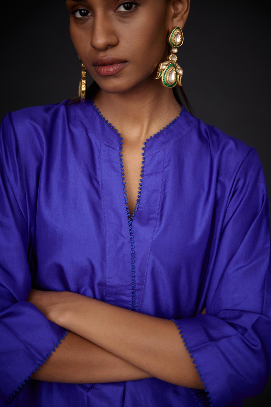 Persian Blue Tunic & Embroidered Pant Set