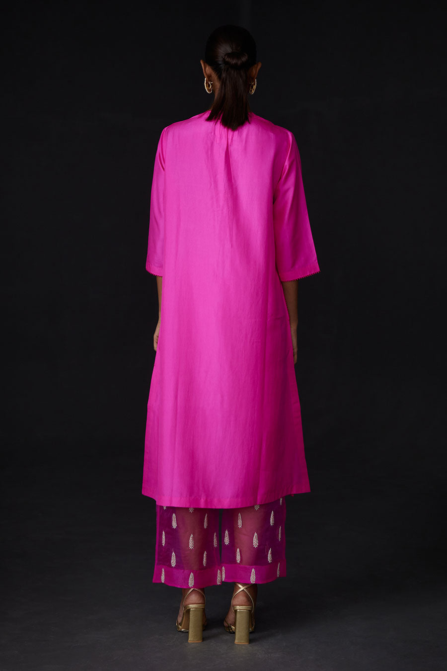 Pink Kurta & Embroidered Pant Set