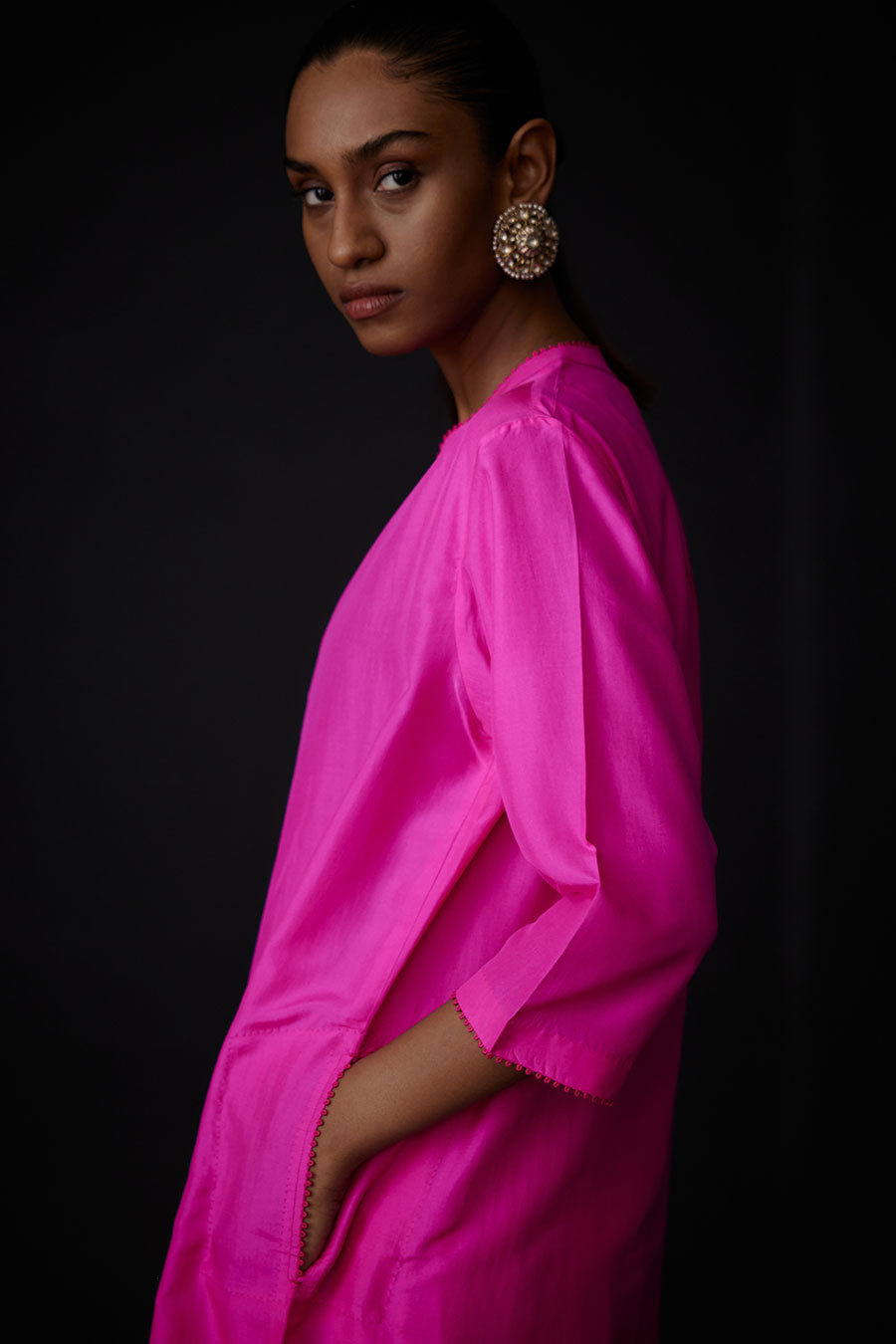 Pink Kurta & Embroidered Pant Set