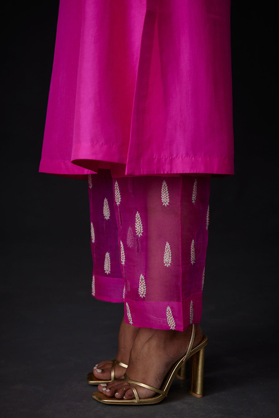 Pink Kurta & Embroidered Pant Set