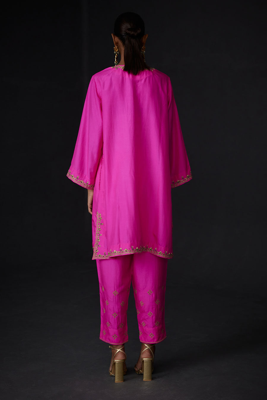 Pink Embroidered Kurta & Pant Set