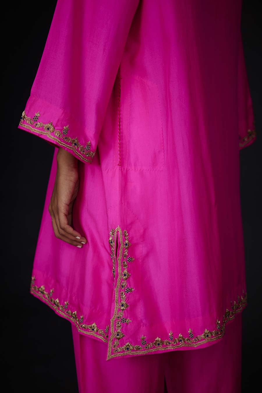 Pink Embroidered Kurta & Pant Set
