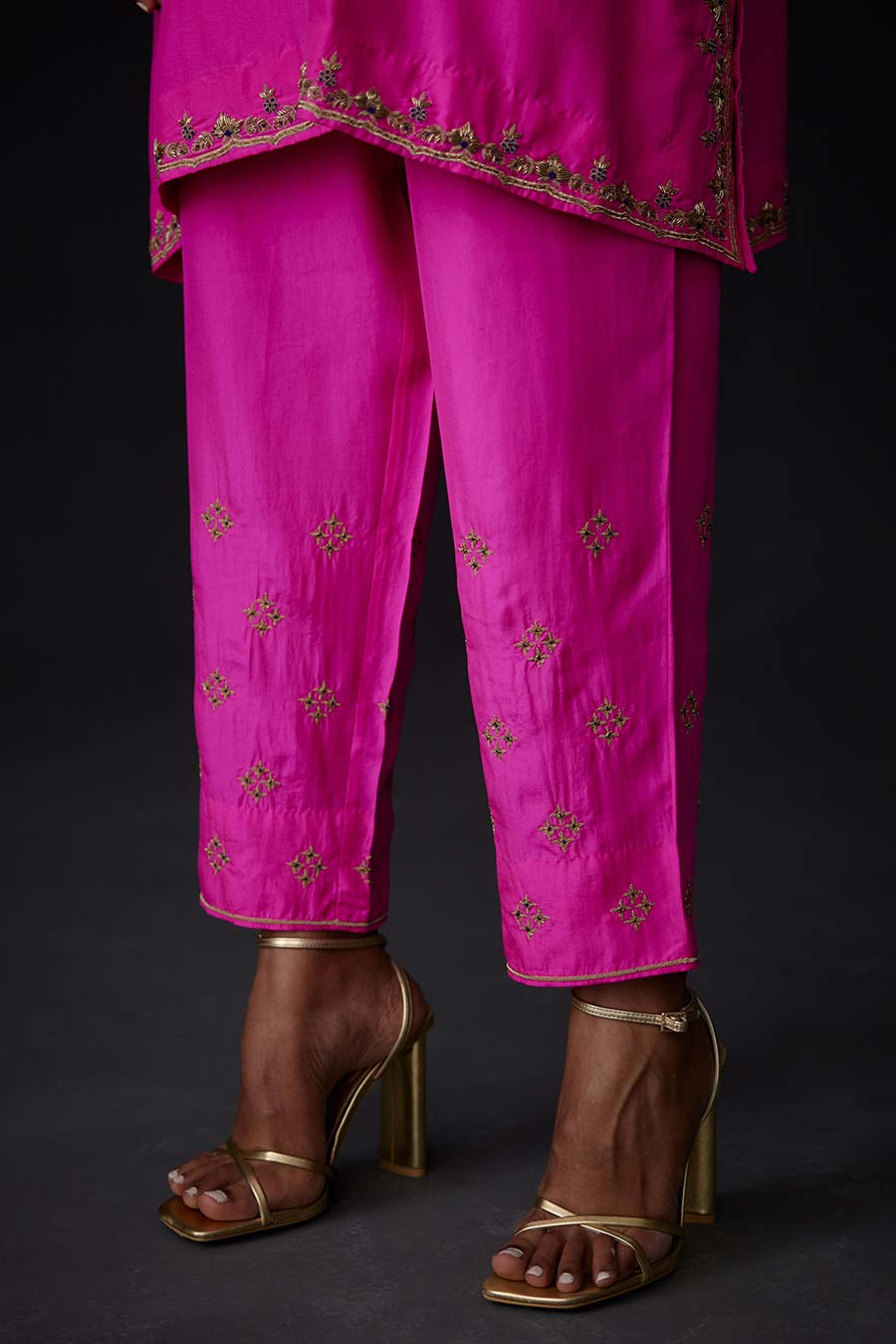 Pink Embroidered Kurta & Pant Set