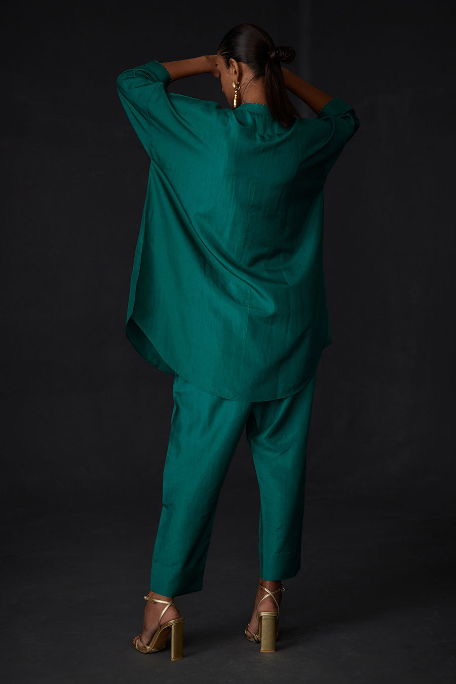Green Embroidered Tunic & Pant Set