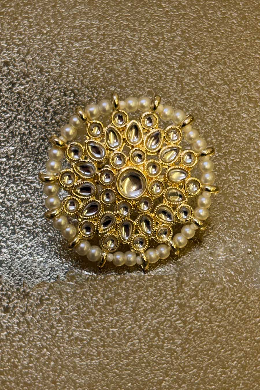 Round Kundan Statement Ring