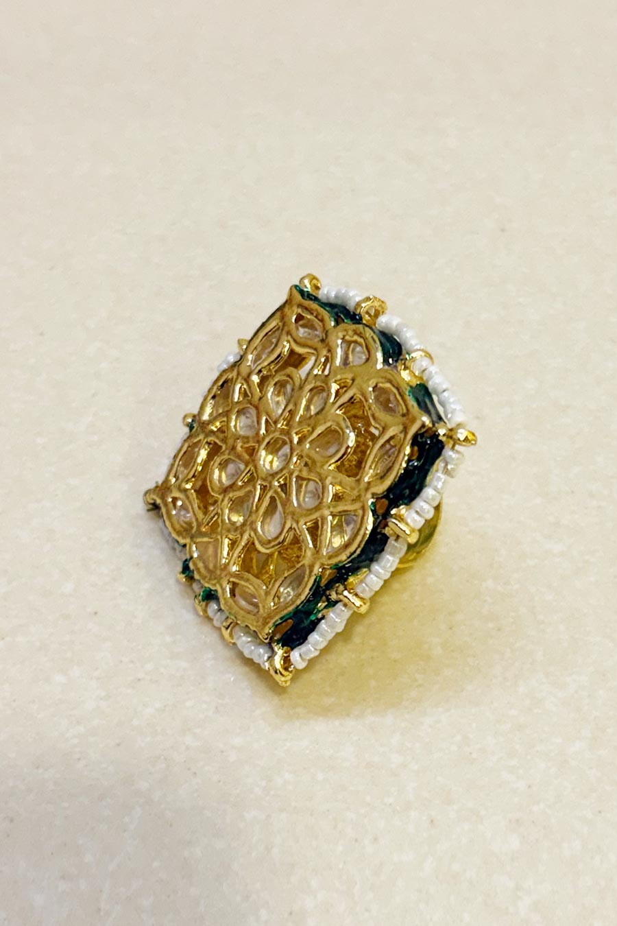 Zahra Square Kundan Statement Ring