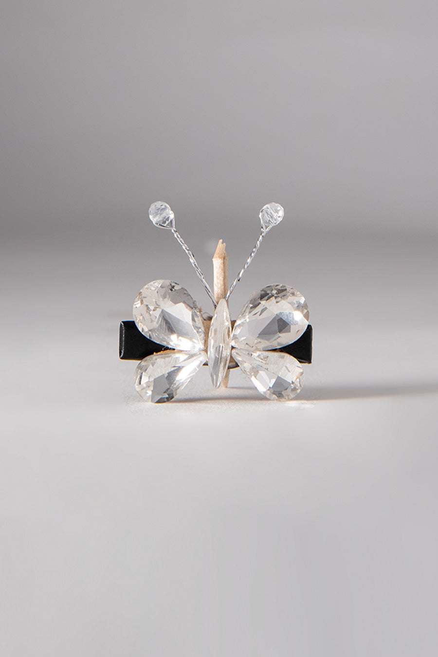 White Crystal Butterfly Clips