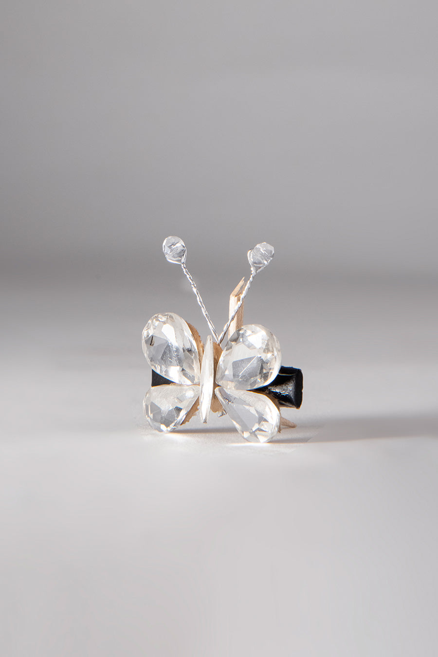 White Crystal Butterfly Clips