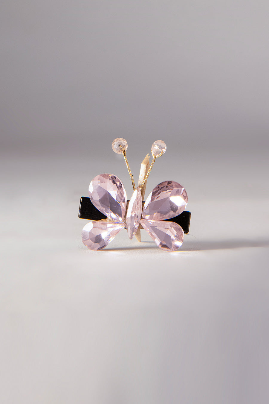 Pink Crystal Butterfly Clips