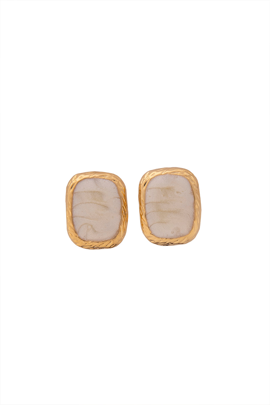 Gold Finish Dusky Pearl Stud Earrings