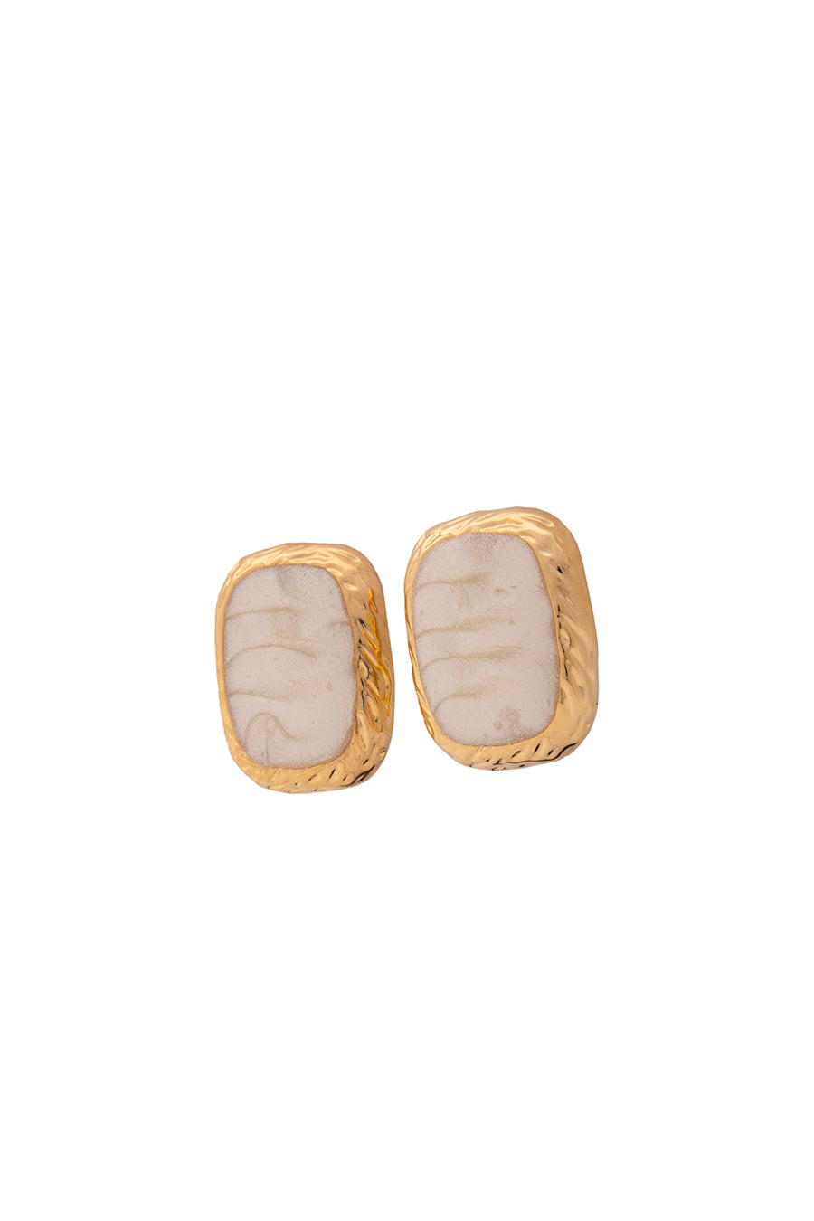 Gold Finish Dusky Pearl Stud Earrings