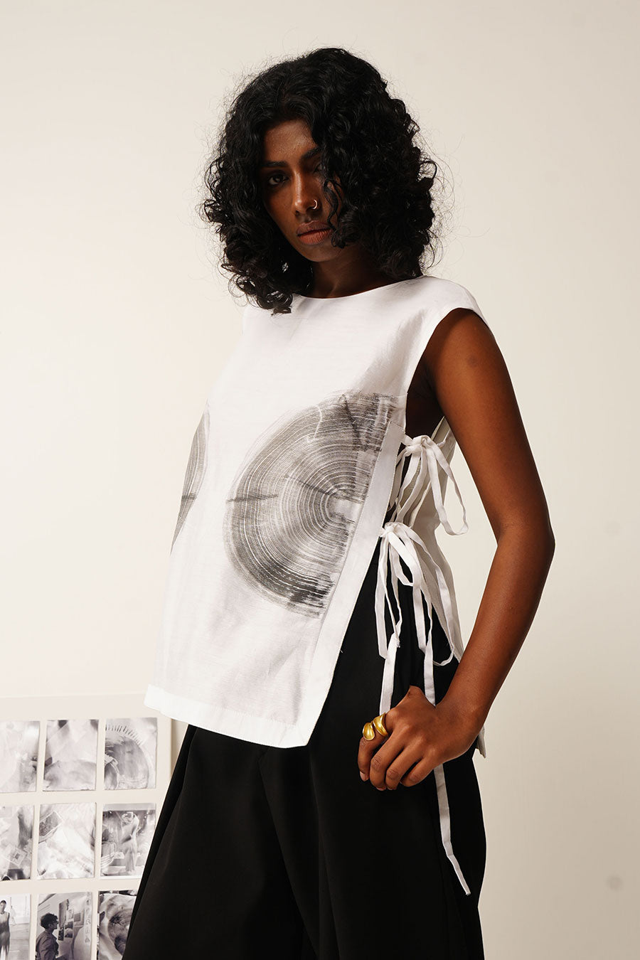 Mul Chanderi Hand-Painted Tie-Up Top