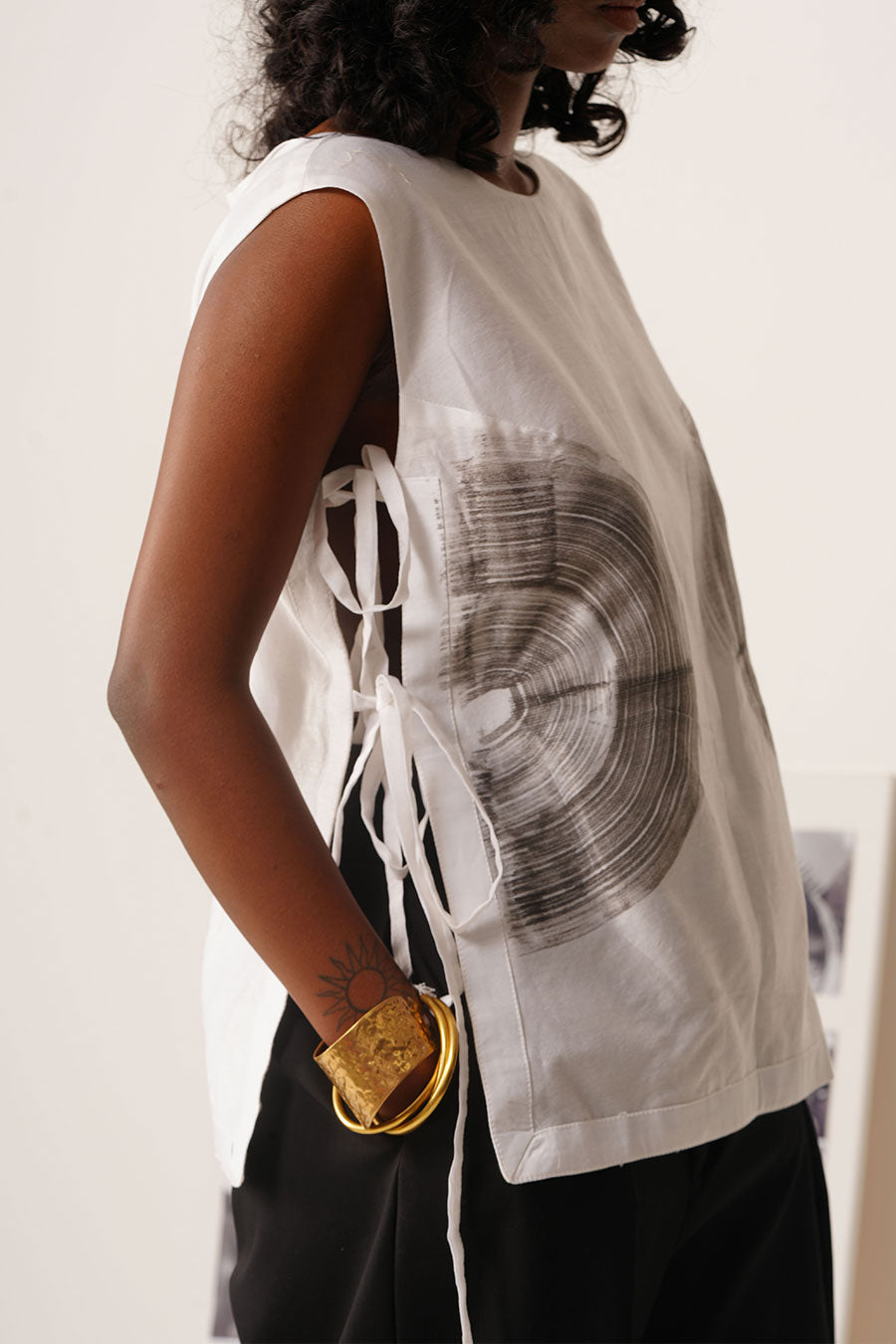 Mul Chanderi Hand-Painted Tie-Up Top