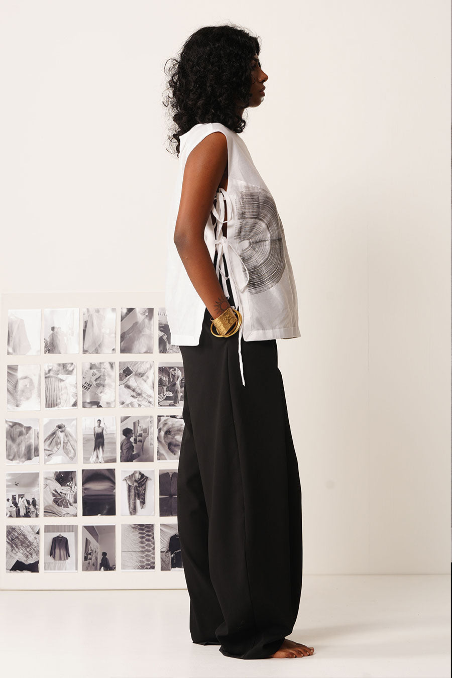 Mul Chanderi Hand-Painted Tie-Up Top
