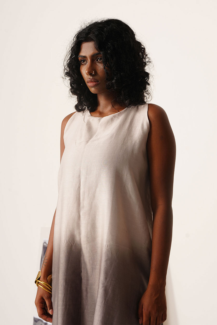 Mul Chanderi Ombre Hand-Dyed Sleeveless Dress