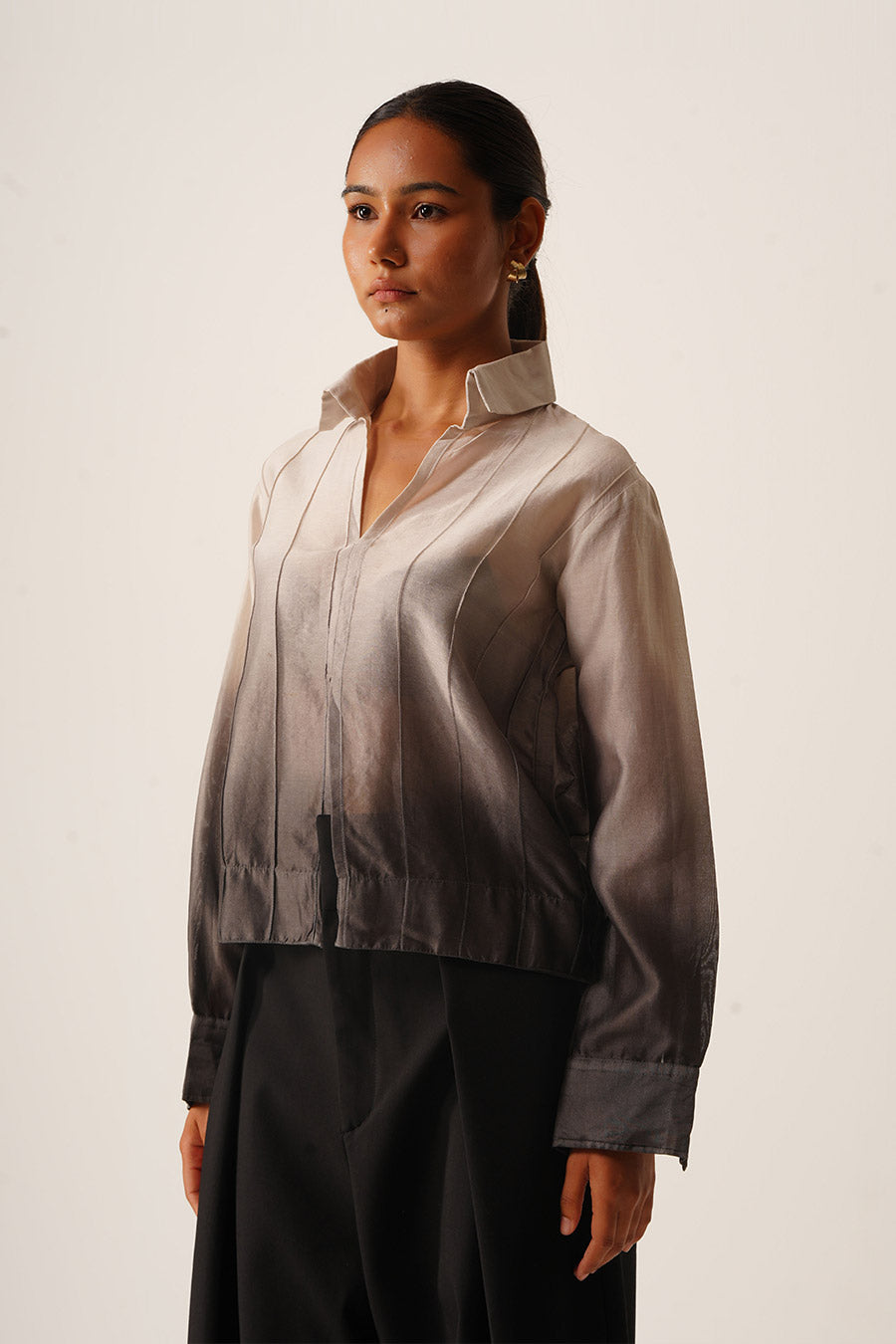 Mul Chanderi Ombre Hand-Dyed Top