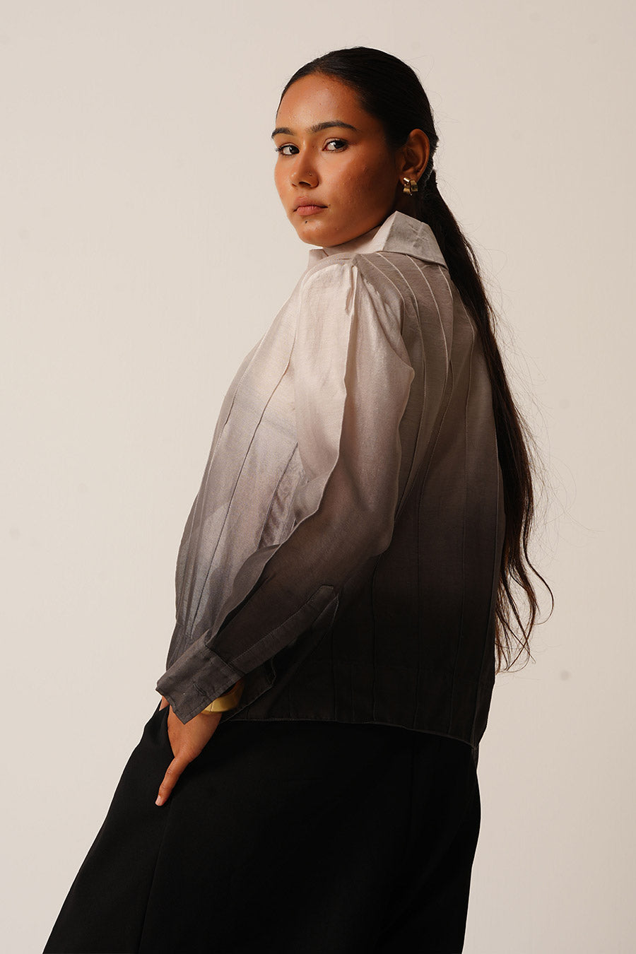 Mul Chanderi Ombre Hand-Dyed Top