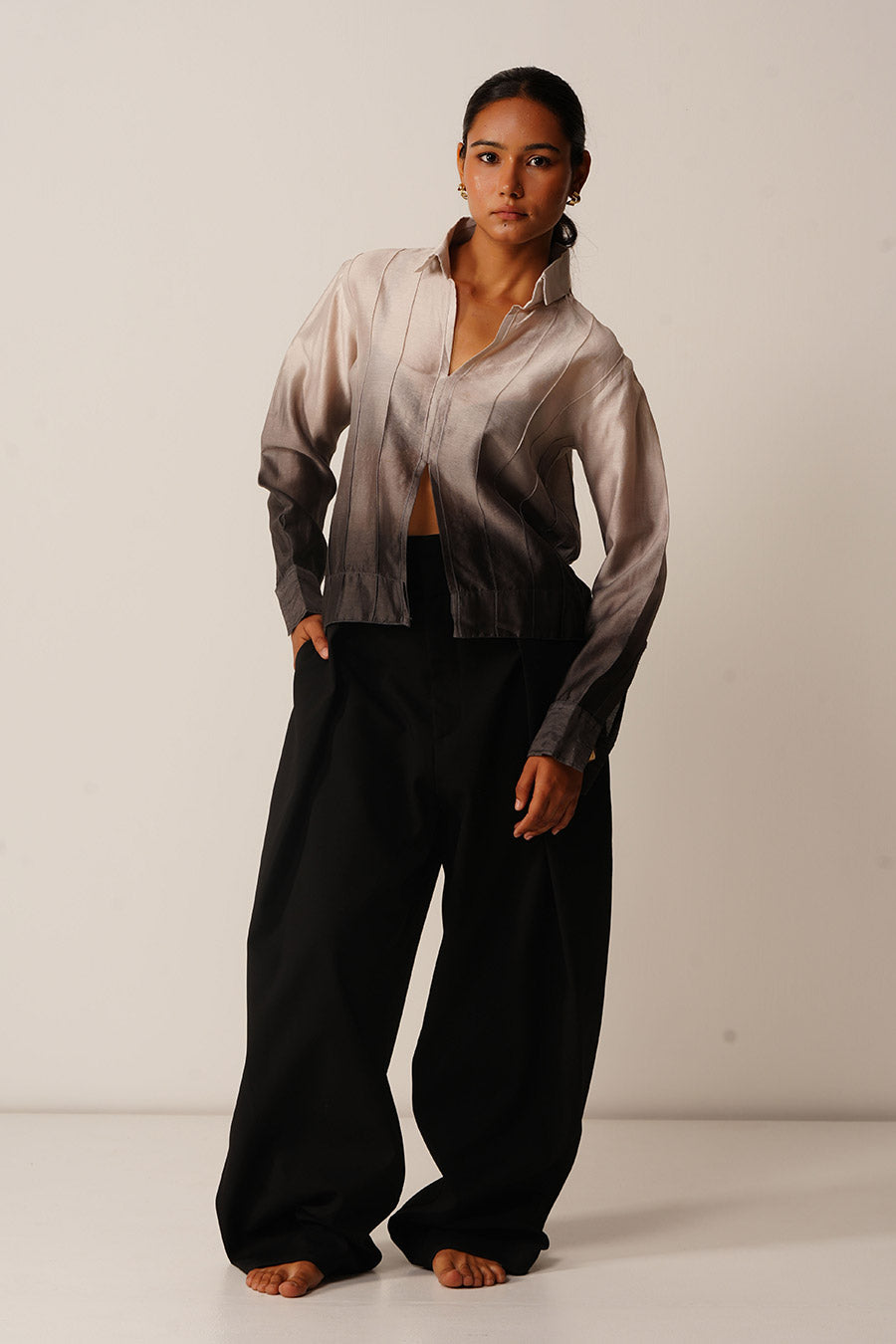 Mul Chanderi Ombre Hand-Dyed Top