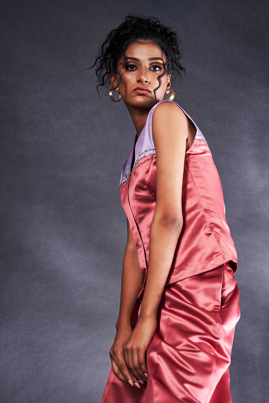 Rust & Purple Vest Top & Pant Co-Ord Set