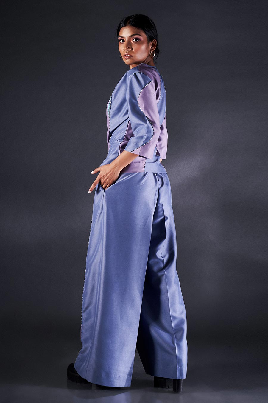 Blue & Purple Embroidered Co-Ord Set