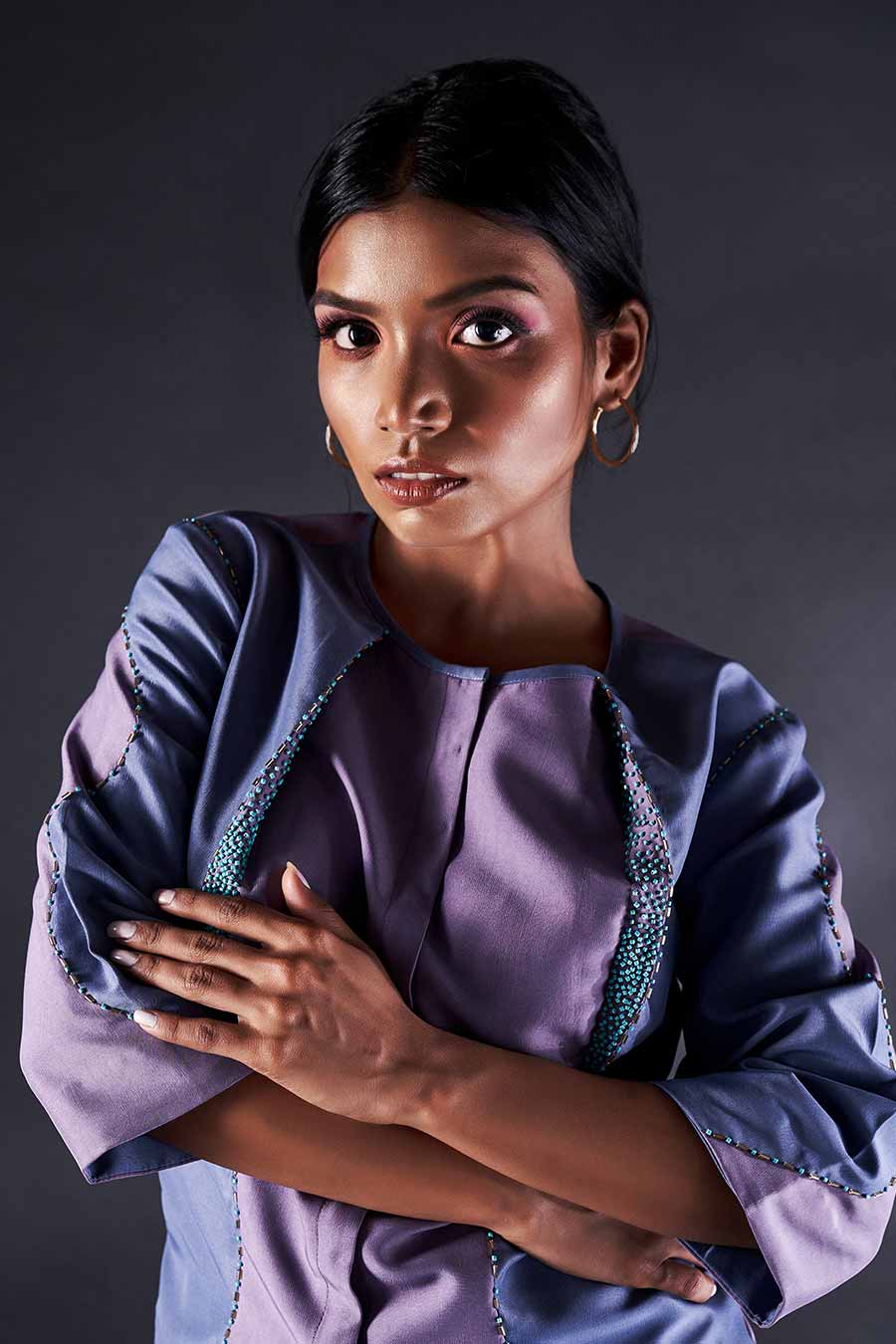 Blue & Purple Embroidered Co-Ord Set