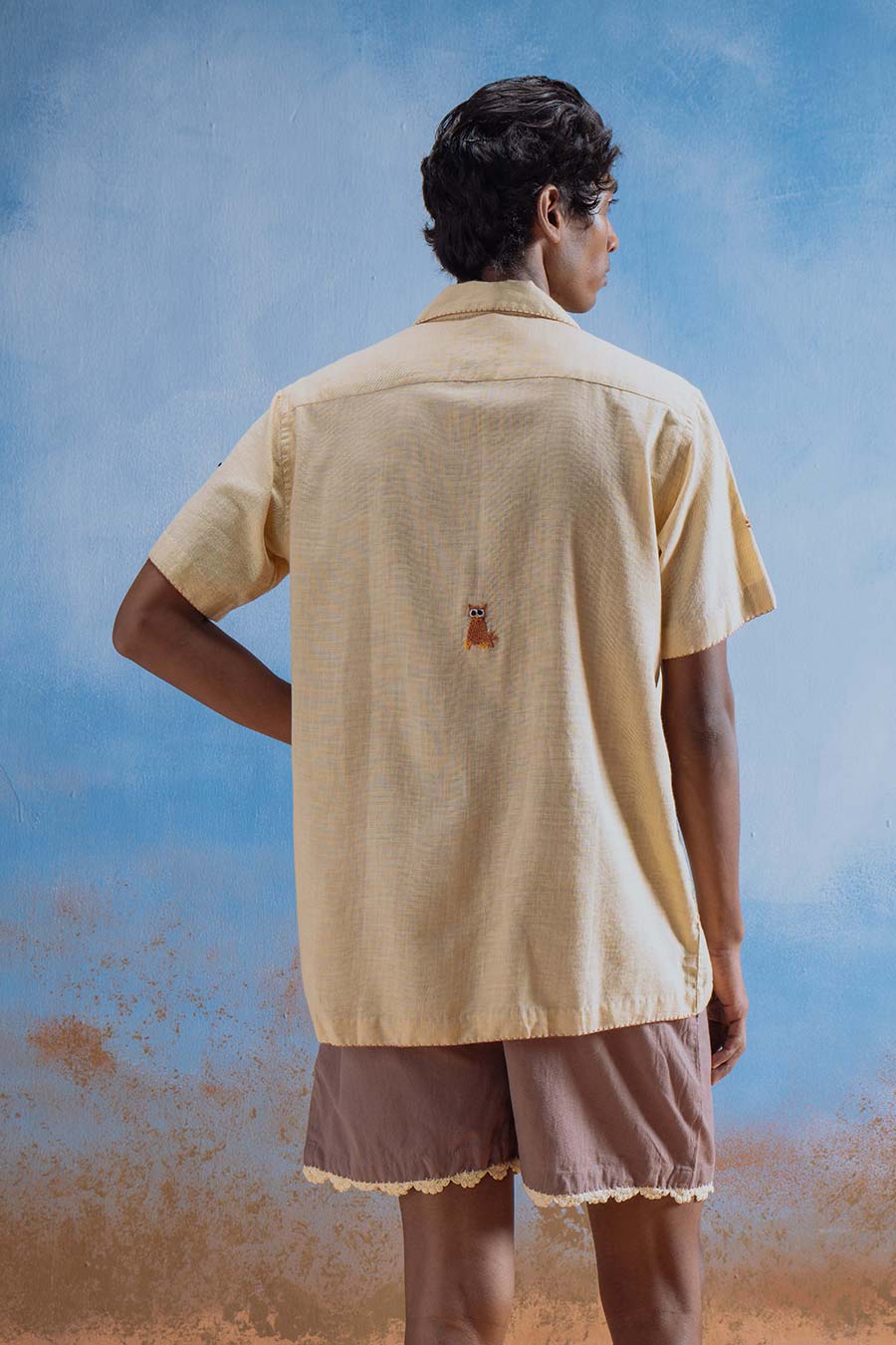 Pine Brown Cotton Embroidered Ullu Shirt
