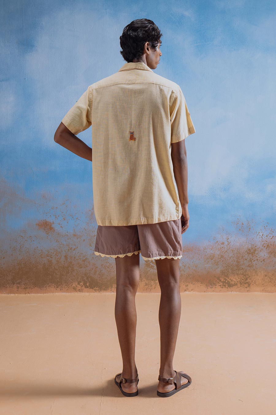 Pine Brown Cotton Embroidered Ullu Shirt