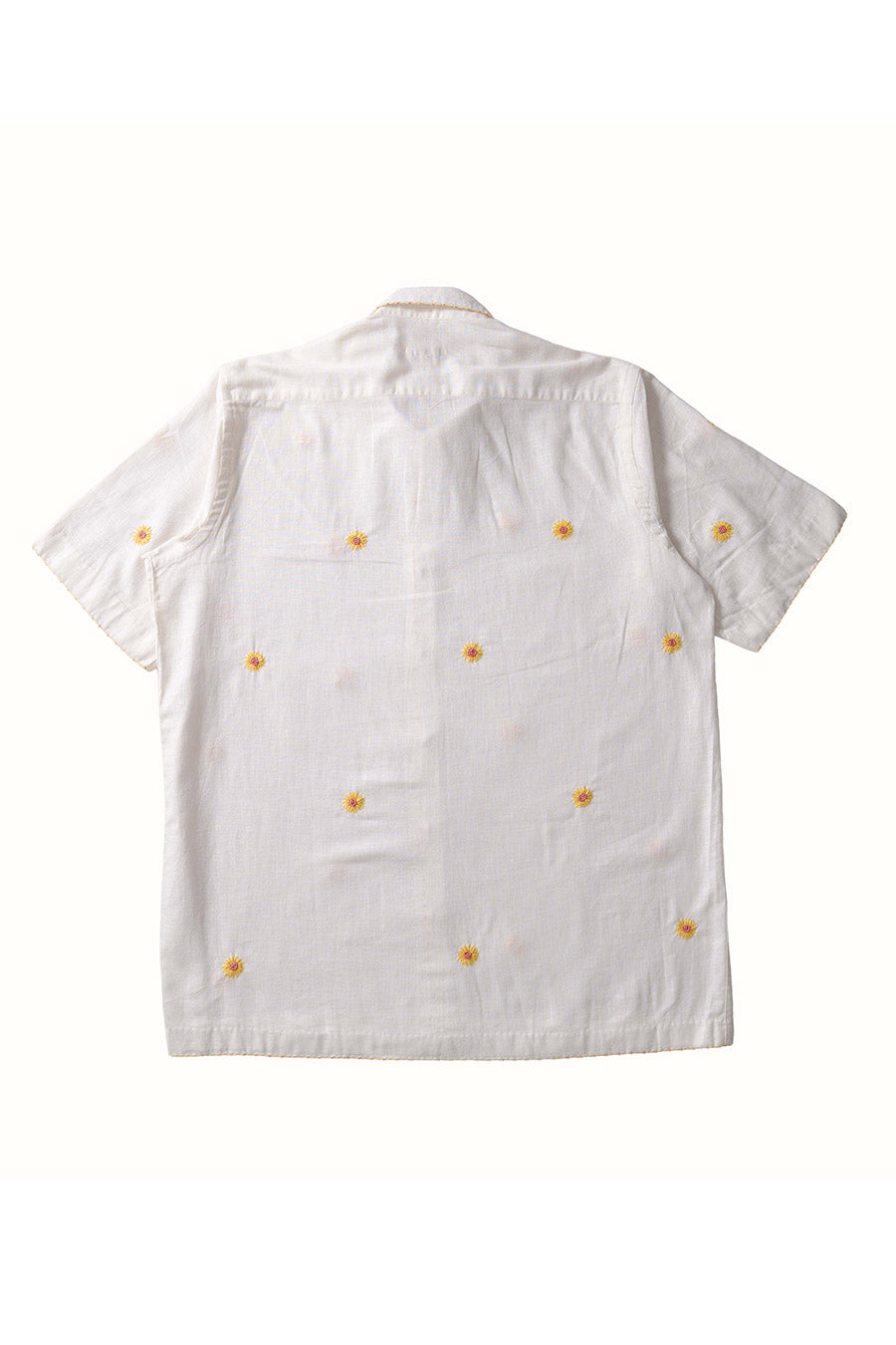 Off-White Cotton Embroidered Sunshine Garden Shirt