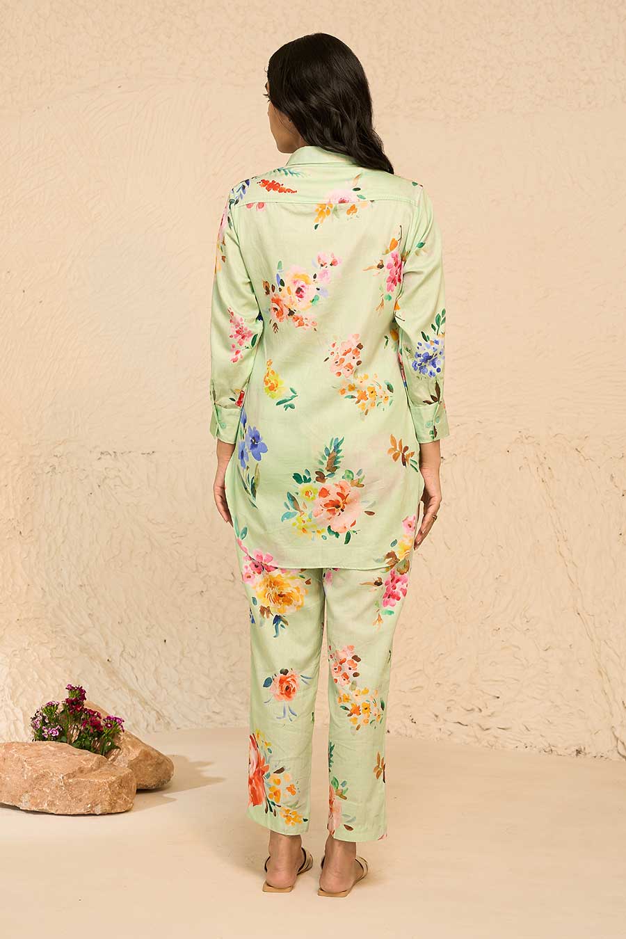 Tropical Green Printed Shirt & Pant Co-Ord Set