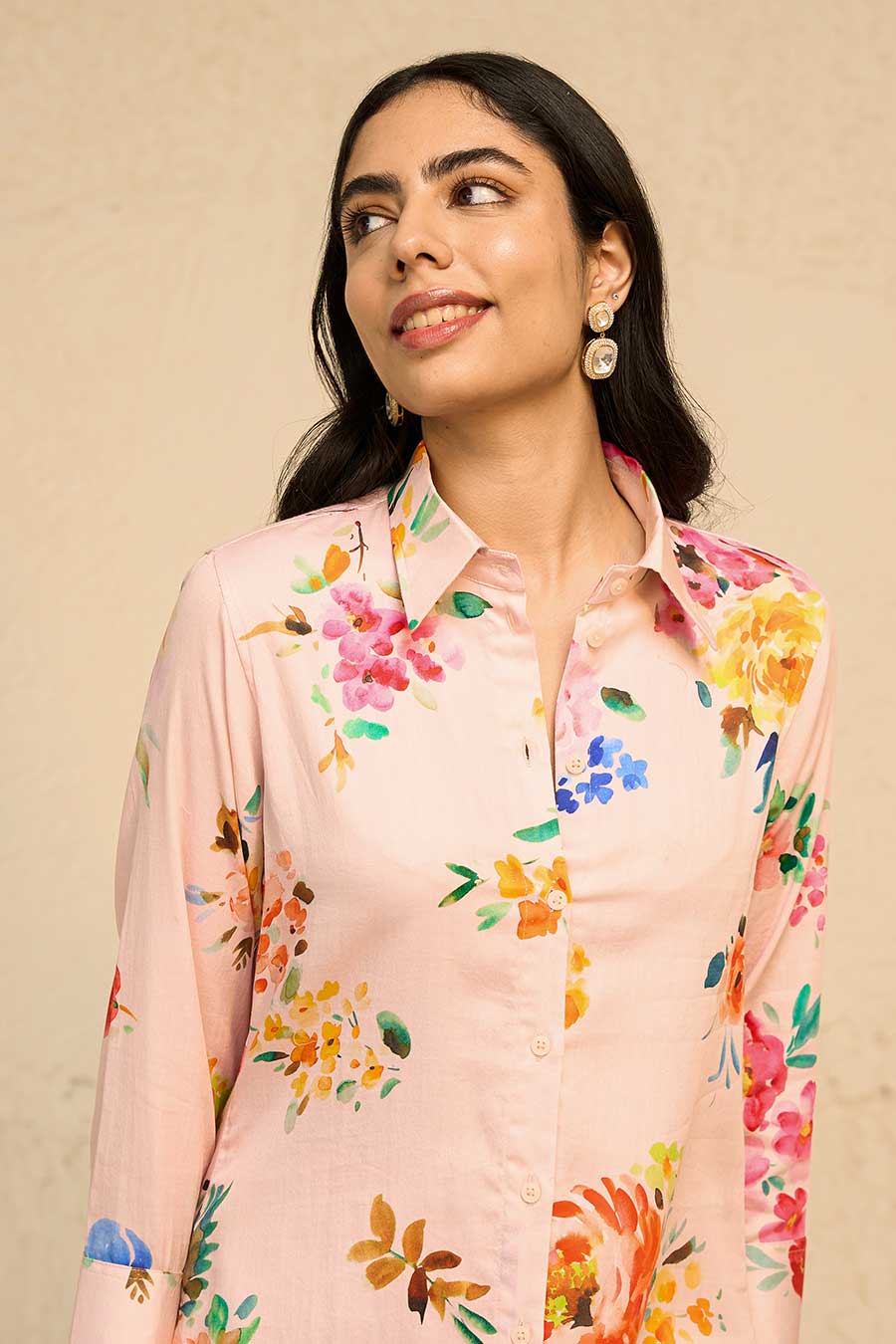 Tropical Pink Printed Shirt & Pant Co-Ord Set
