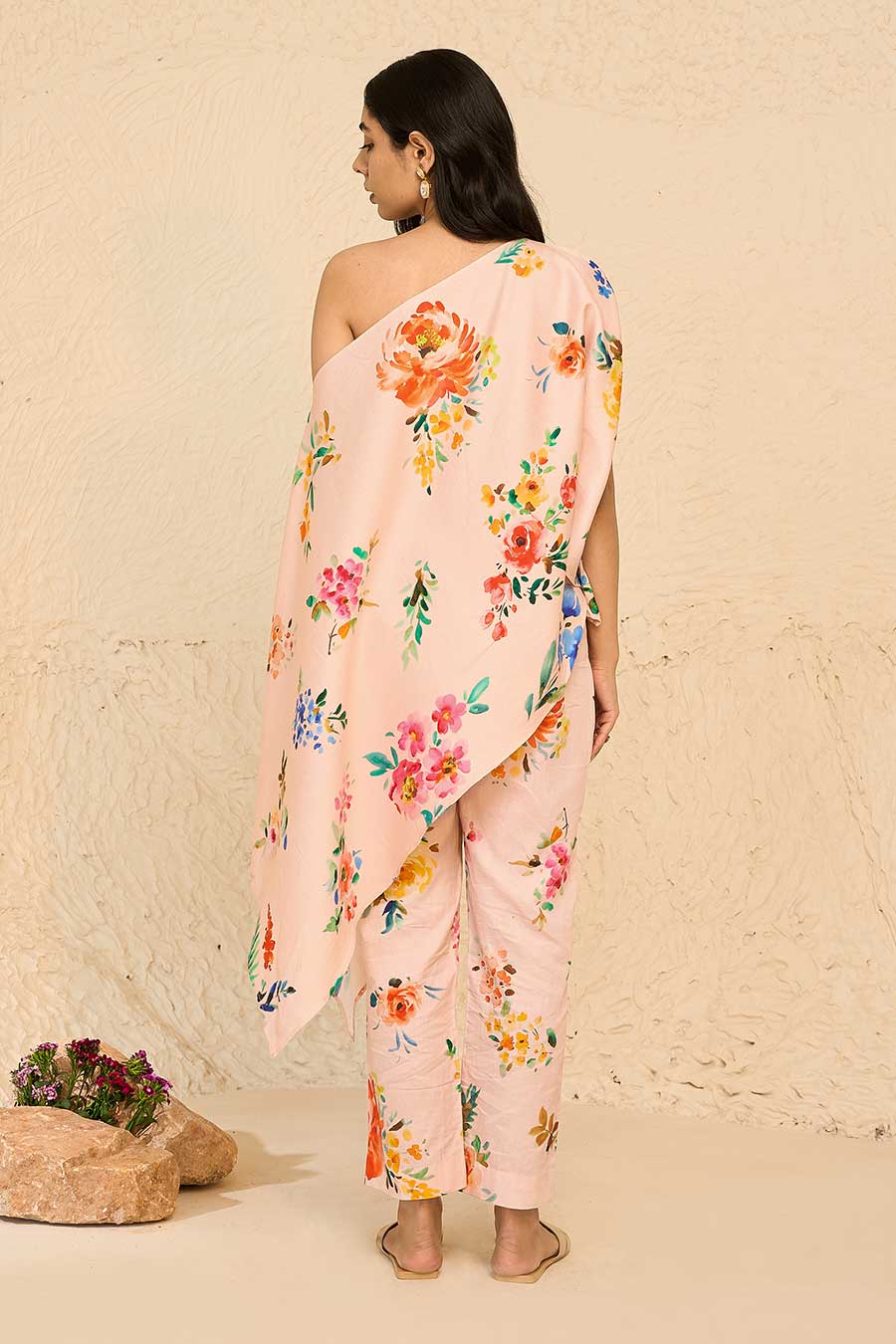 Tropical Pink Printed Kaftan & Pant Co-Ord Set