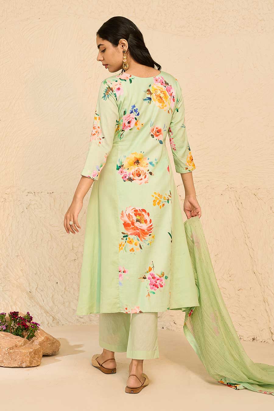 Tropical Green Printed Kurta Set