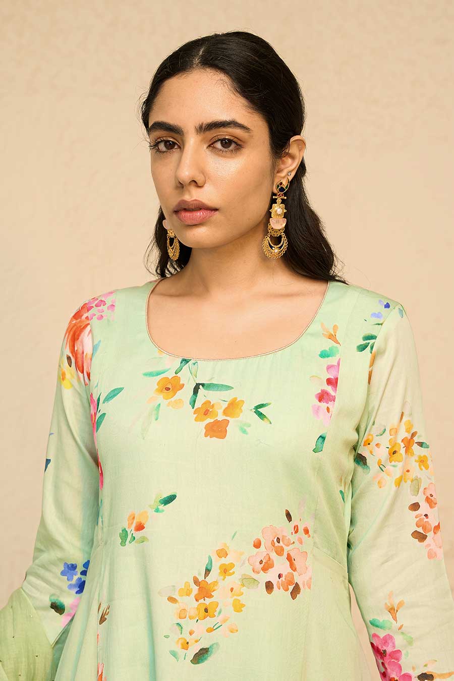 Tropical Green Printed Kurta Set