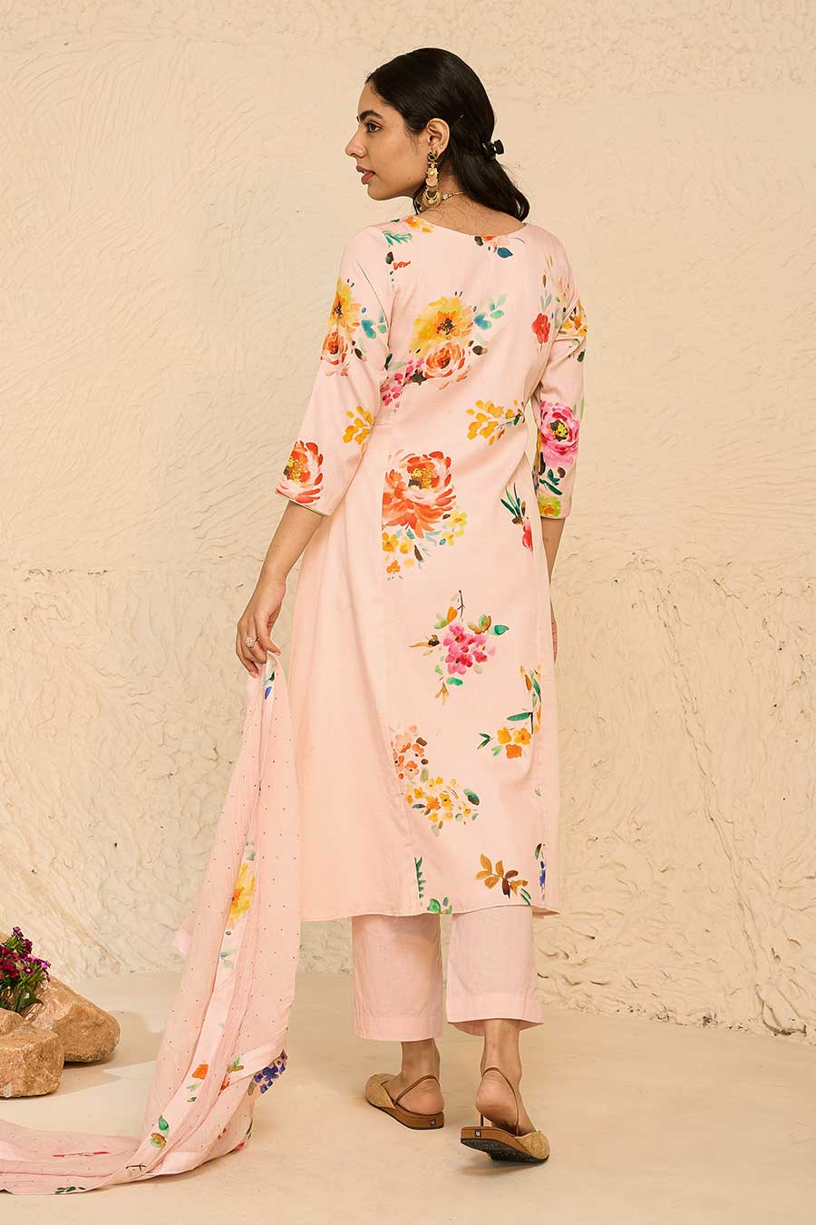 Tropical Pink Printed Kurta Set
