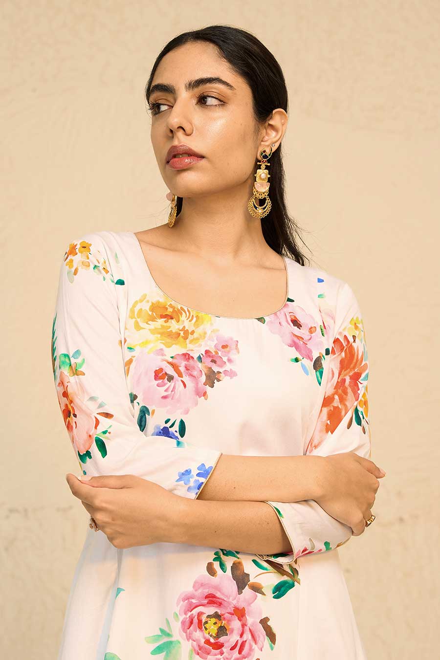 Tropical White Printed Kurta Set