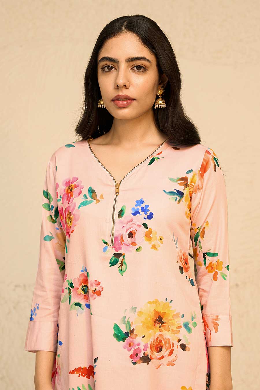 Tropical Pink Printed Kurta & Pant Co-Ord Set