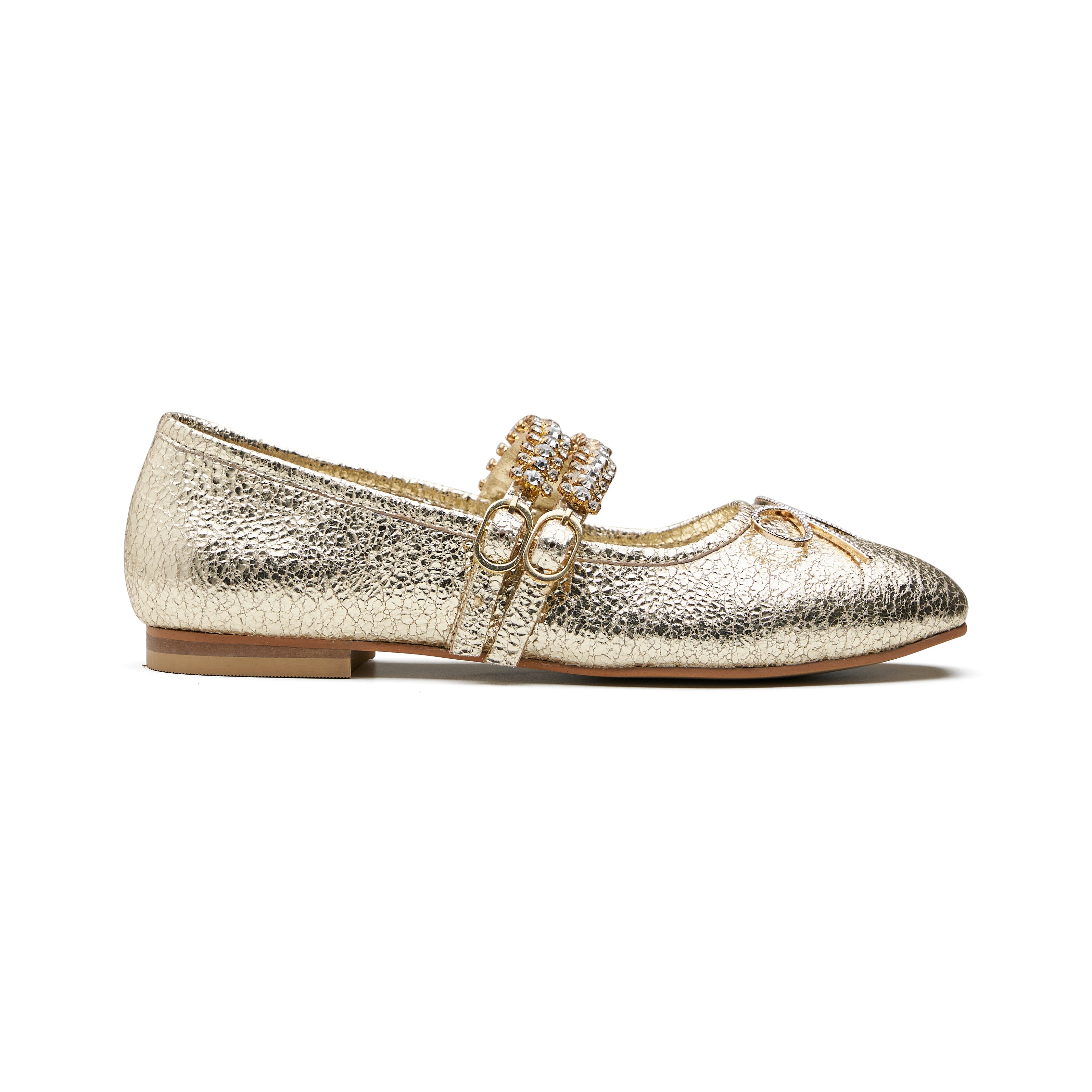 Gold Sylvie Single Strap Ballerina