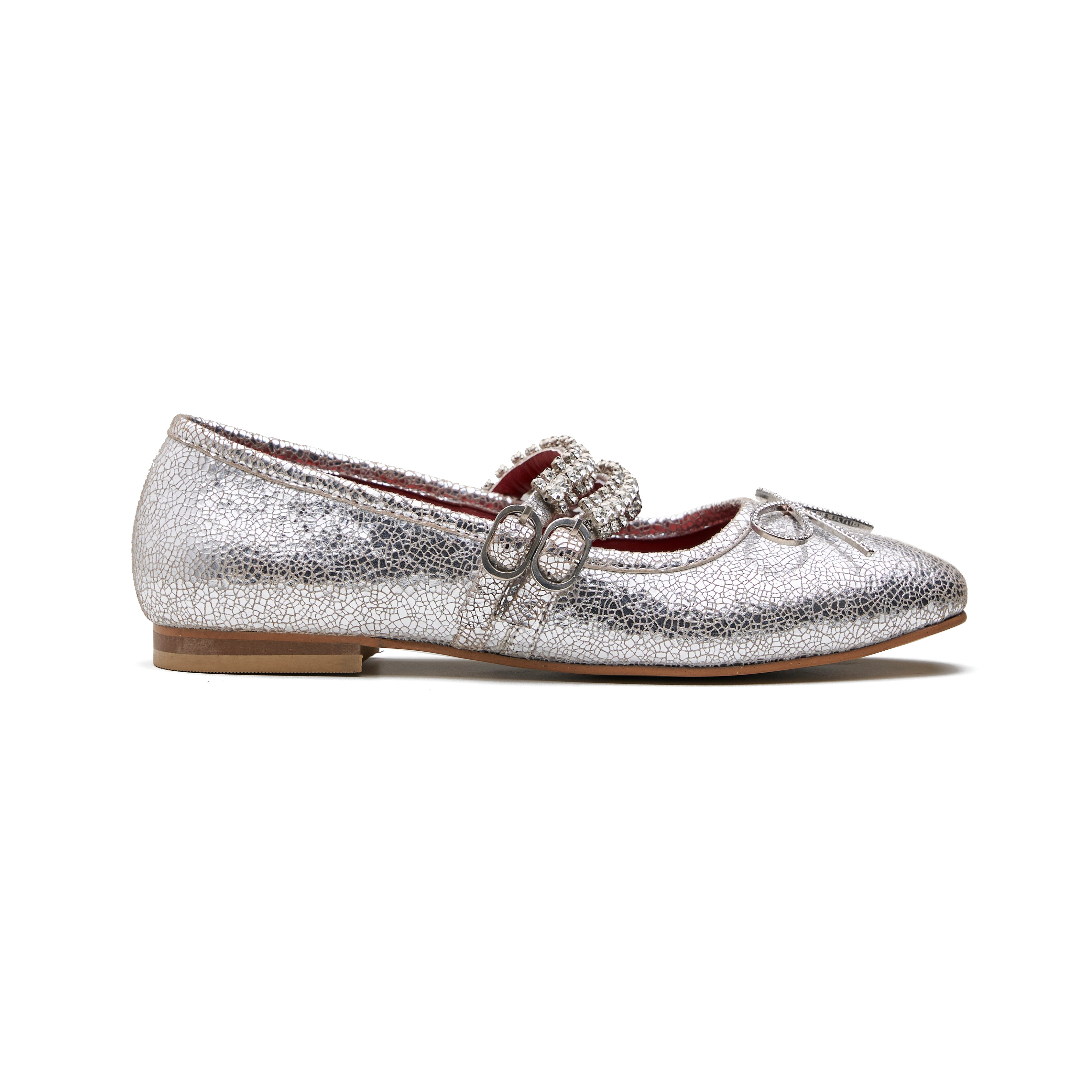 Silver Sylvie Single Strap Ballerina