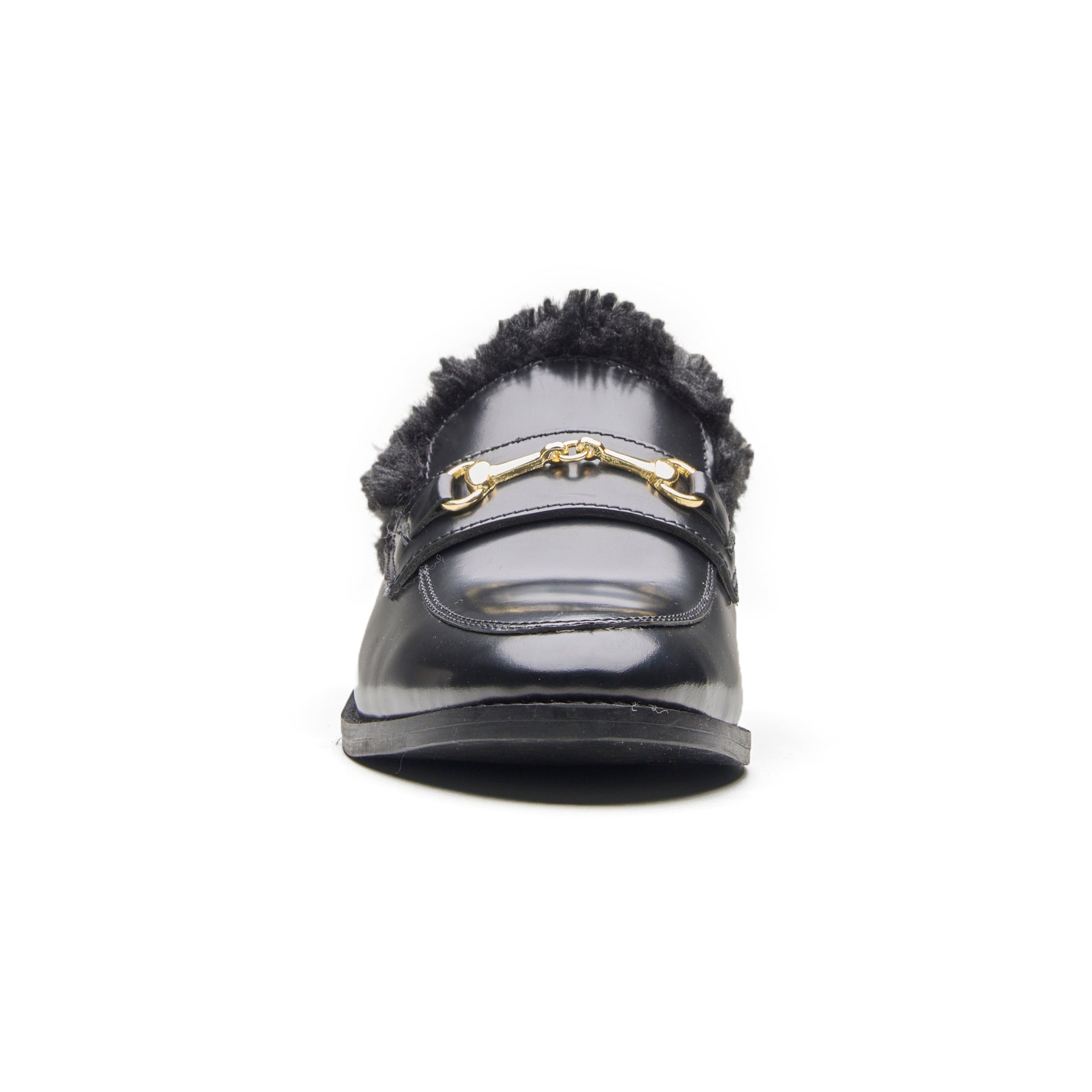 Black Fur Luxe Mules