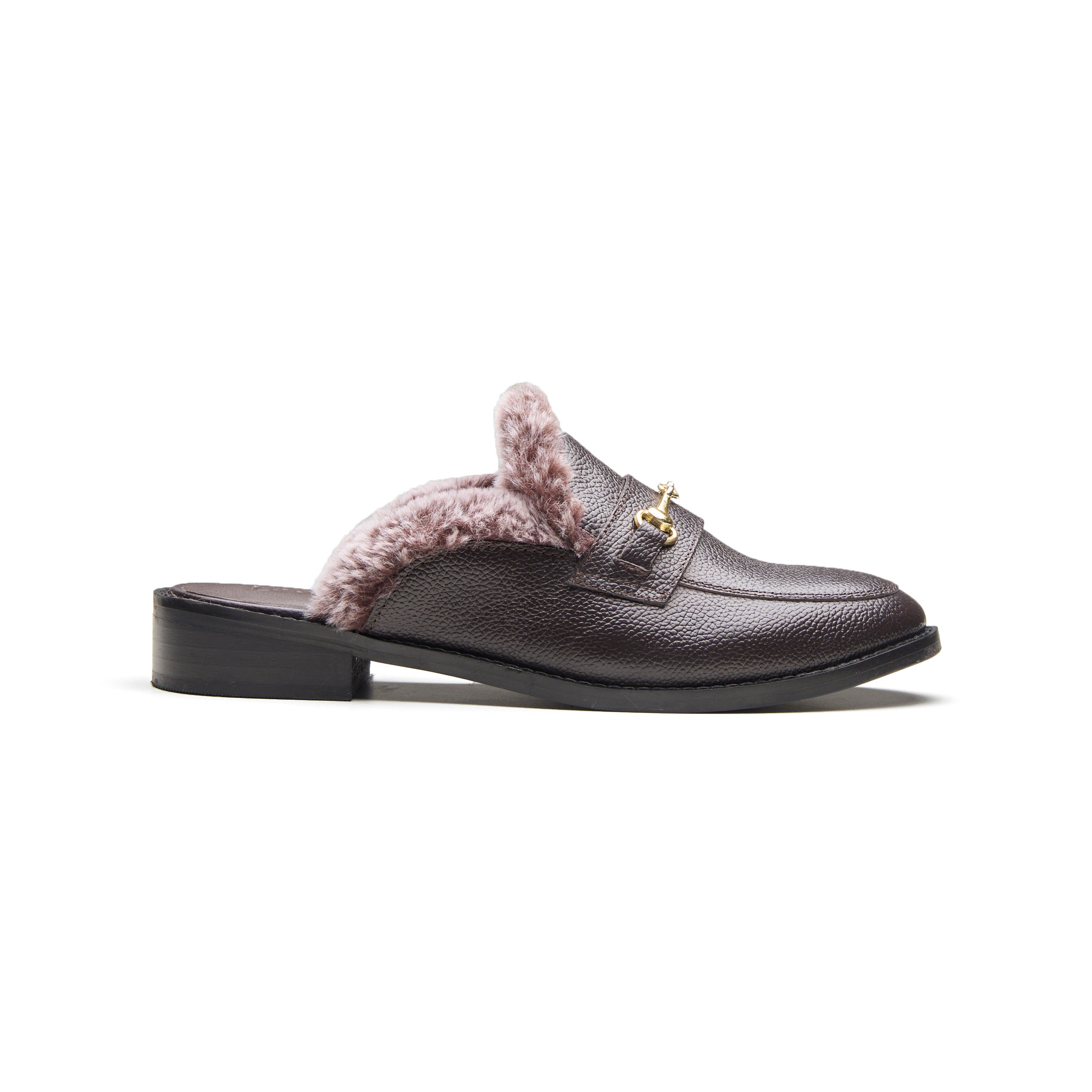 Brown Fur Luxe Mules