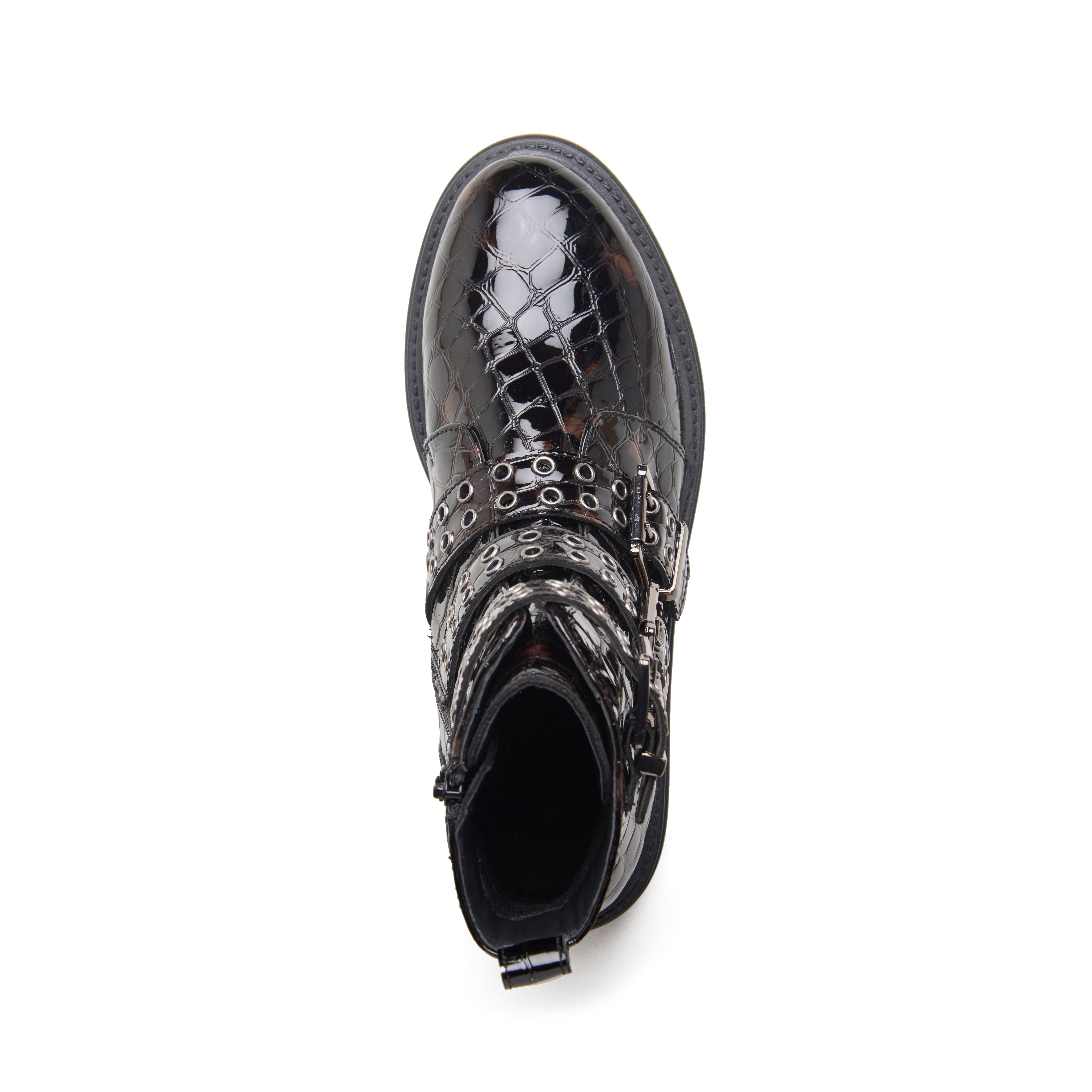 Black Harley Crocodile Ankle Boots