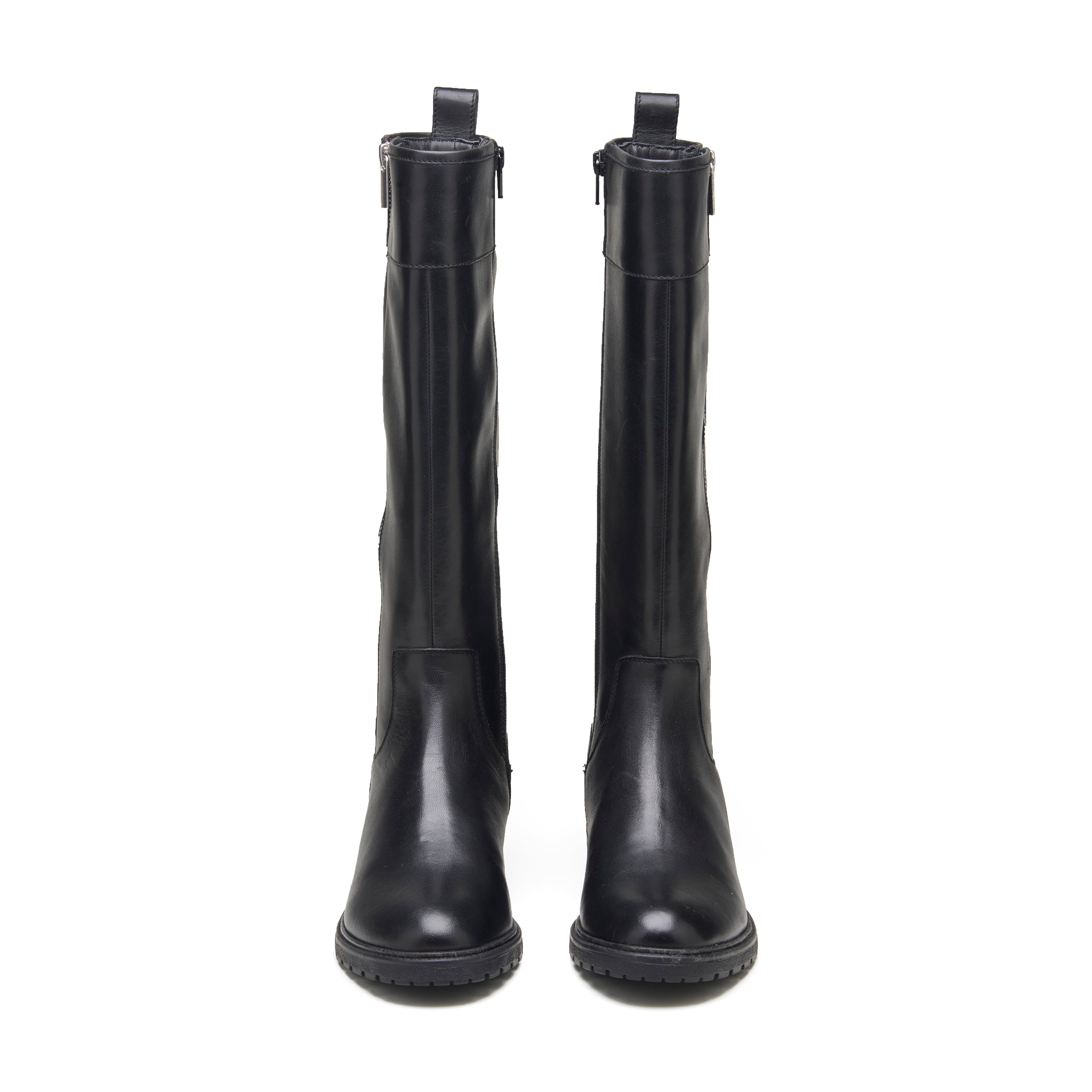 Black Plush Long Boots