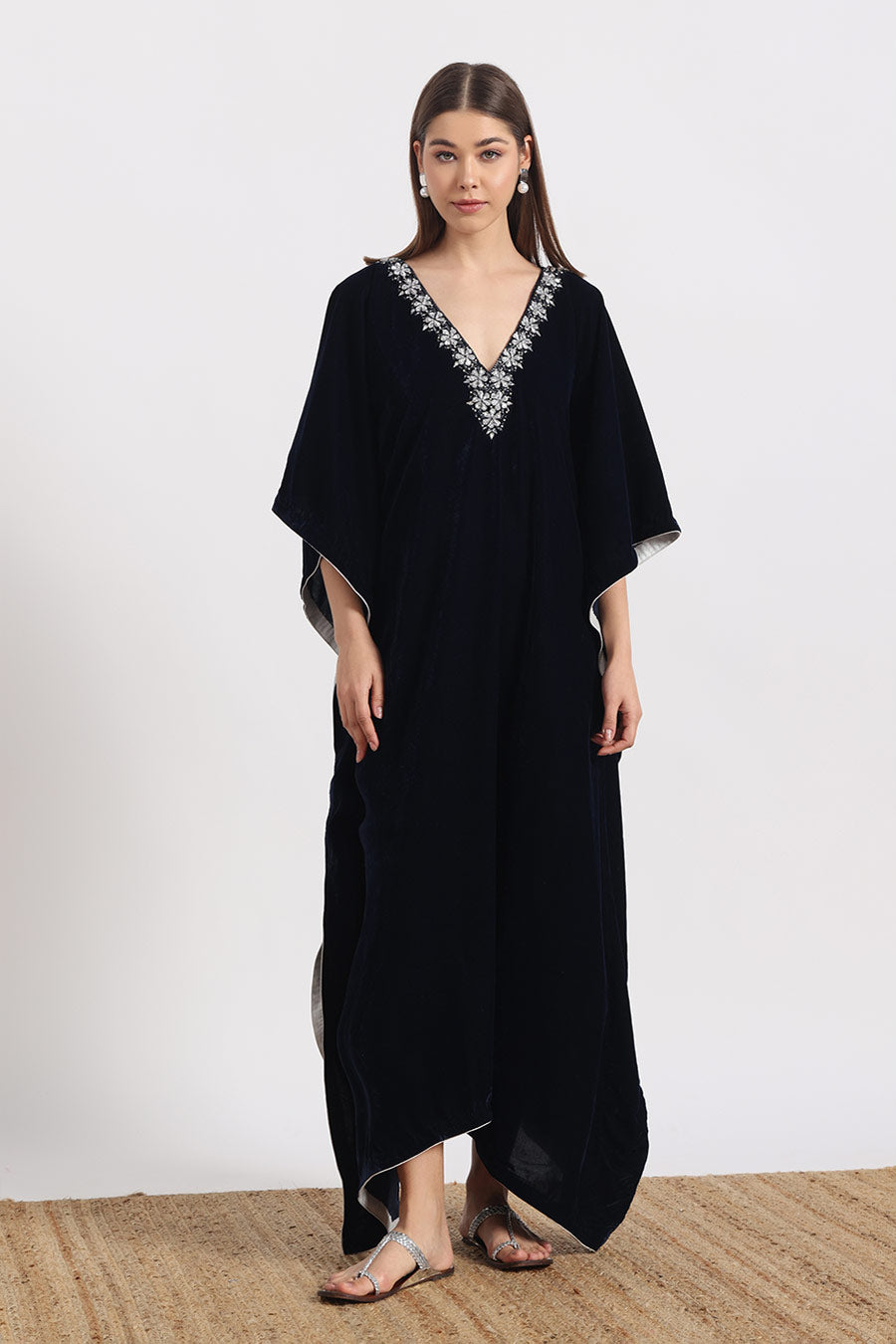 Royal Blue Embroidered Kaftan