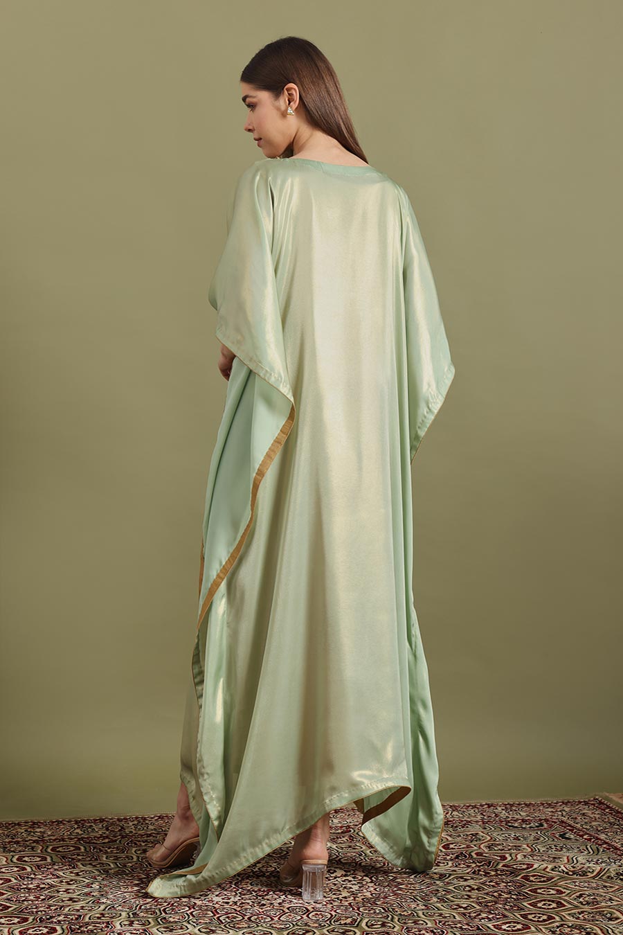 Sea Green Jewel Neck Kaftan