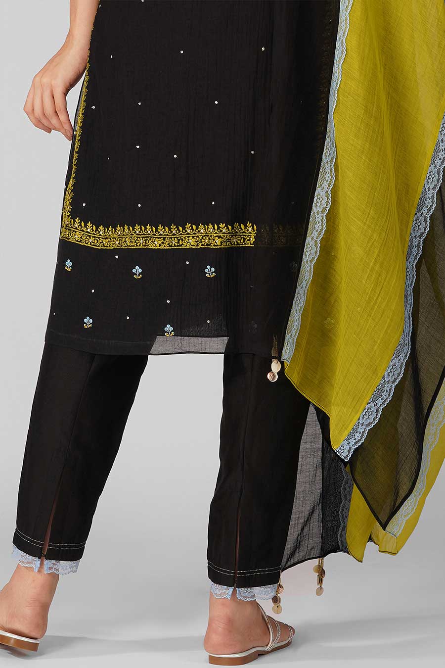 Black Embroidered Kurta Set