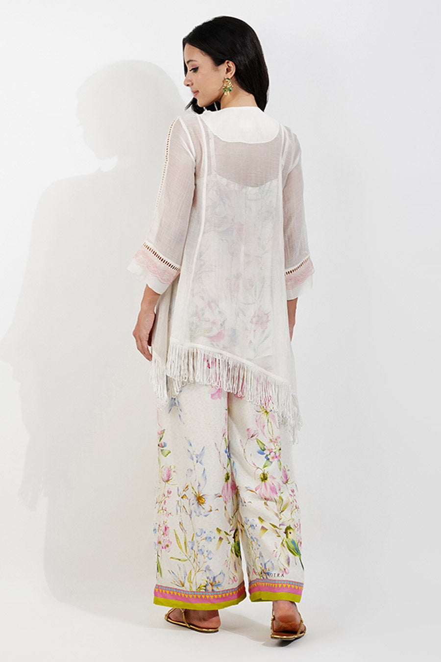 Ivory Summer Floral Embellished Co-Ord Set